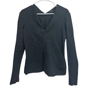 Kate Spade Saturday Black V-Neck Women's Top Medium